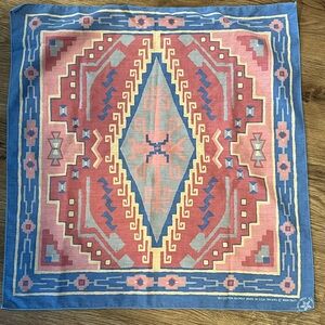 WAMCRAFT vintage SCARF bandana COTTON AZTEC rn 14193